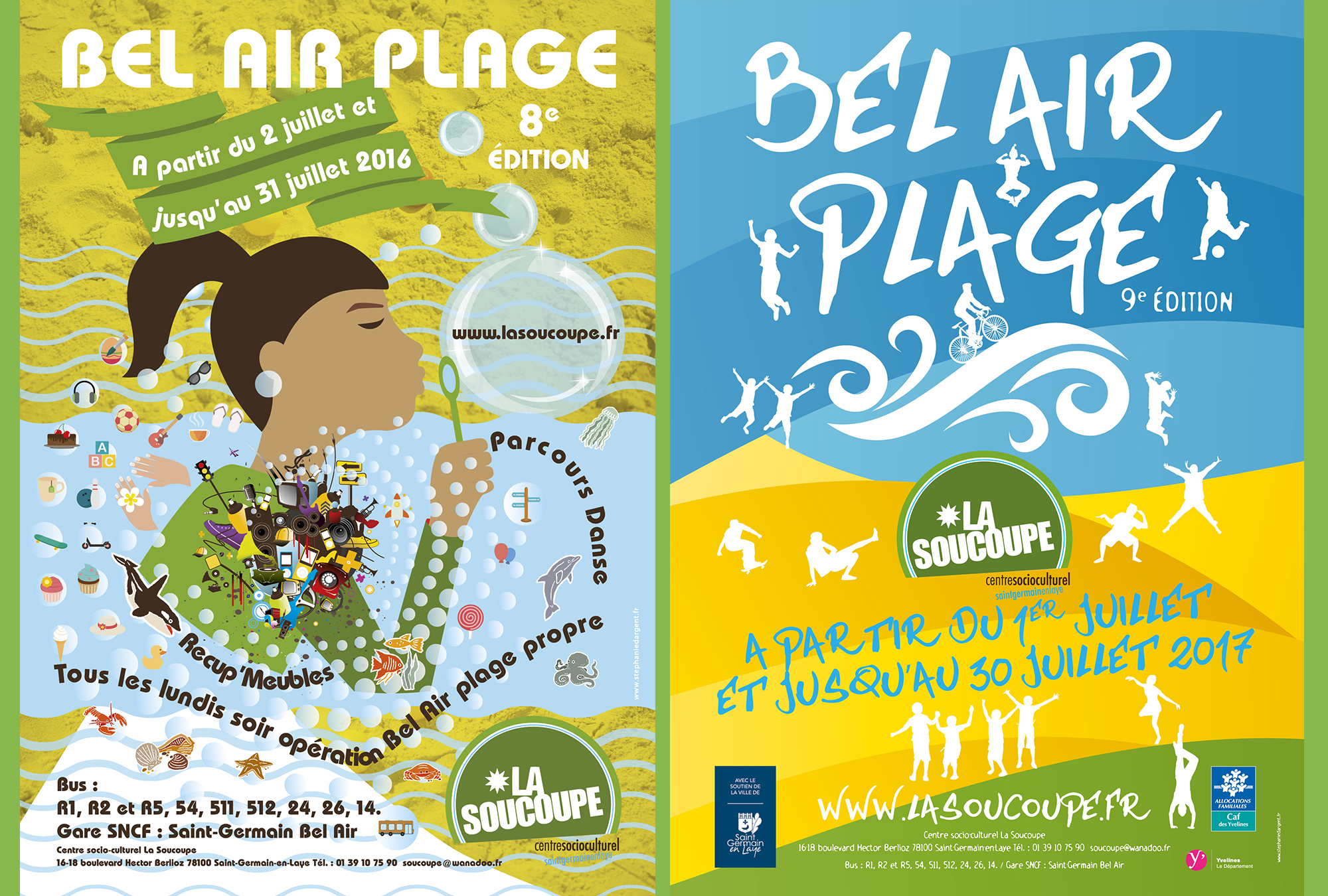 Affiches Bel Air Plage / Centre social La Soucoupe